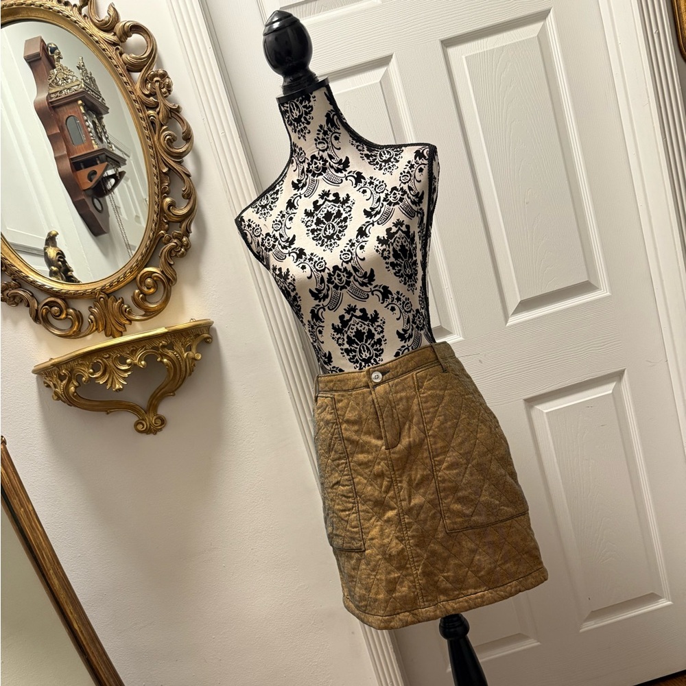 Woolrich Quilted Brown Mini Skirt